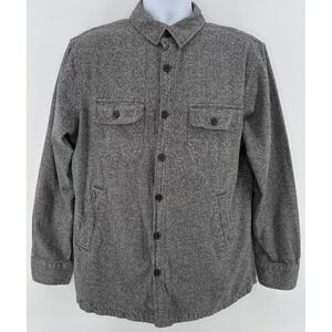 Grayers Shirt Jacket Men L Heavyweight Cotton Gray Woven Outdoor Workwear